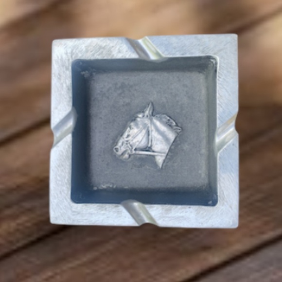 Bruce Fox Mid Century Ashtray Horse Cast Aluminum Signed Vintage - Picture 1 of 5